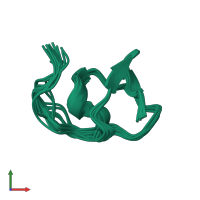 PDB entry 5fzw coloured by chain, ensemble of 20 models, front view.