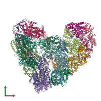 PDB entry 5g04 coloured by chain, front view.