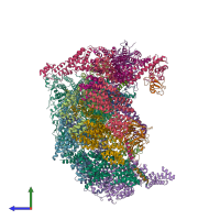 PDB entry 5g04 coloured by chain, side view.