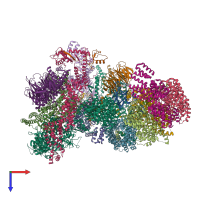 PDB entry 5g04 coloured by chain, top view.