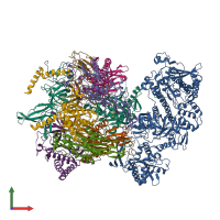 PDB entry 5g06 coloured by chain, front view.