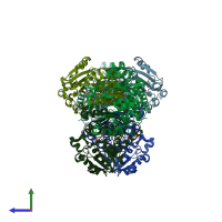 PDB entry 5g1n coloured by chain, side view.