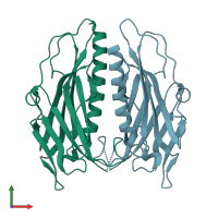 PDB entry 5g24 coloured by chain, front view.