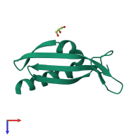 PDB entry 5g25 coloured by chain, top view.