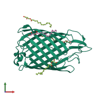 Monomeric assembly 1 of PDB entry 5g26 coloured by chemically distinct molecules, front view.