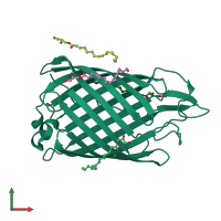 PDB entry 5g26 coloured by chain, front view.