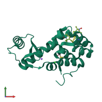 PDB entry 5g27 coloured by chain, front view.