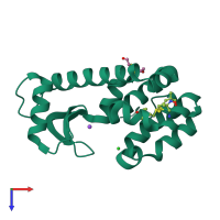 PDB entry 5g27 coloured by chain, top view.