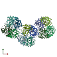 PDB entry 5g2q coloured by chain, front view.