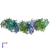 PDB entry 5g2q coloured by chain, top view.