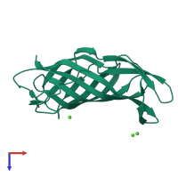 PDB entry 5g38 coloured by chain, top view.