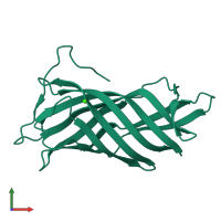 PDB entry 5g39 coloured by chain, front view.