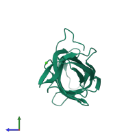 PDB entry 5g39 coloured by chain, side view.