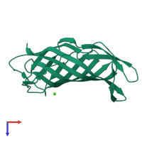 PDB entry 5g39 coloured by chain, top view.