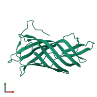 PDB entry 5g3a coloured by chain, front view.