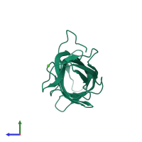 PDB entry 5g3a coloured by chain, side view.