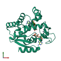 PDB entry 5g3y coloured by chain, front view.