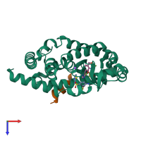 PDB entry 5g44 coloured by chain, top view.