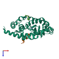 PDB entry 5g46 coloured by chain, top view.
