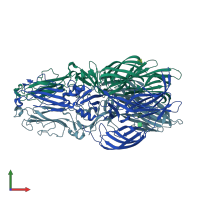 PDB entry 5g47 coloured by chain, front view.