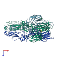PDB entry 5g47 coloured by chain, top view.