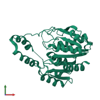 PDB entry 5g5c coloured by chain, front view.