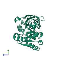 PDB entry 5g5c coloured by chain, side view.