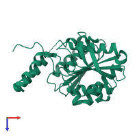 PDB entry 5g5c coloured by chain, top view.