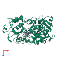 PDB entry 5g5j coloured by chain, top view.