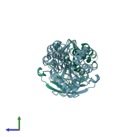 PDB entry 5g5m coloured by chain, side view.