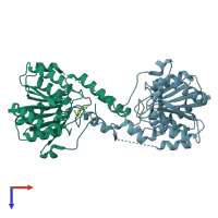 PDB entry 5g5m coloured by chain, top view.