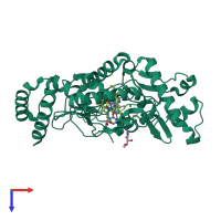 PDB entry 5g6m coloured by chain, top view.