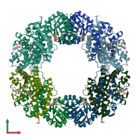 PDB entry 5g6s coloured by chain, front view.