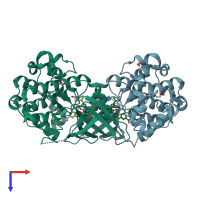 PDB entry 5g6v coloured by chain, top view.