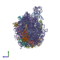 PDB entry 5gaf coloured by chain, side view.