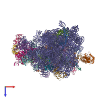 PDB entry 5gaf coloured by chain, top view.