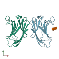 PDB entry 5gal coloured by chain, front view.