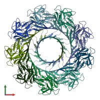 PDB entry 5gaq coloured by chain, front view.