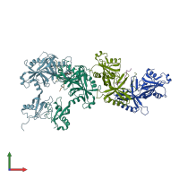 PDB entry 5gg4 coloured by chain, front view.