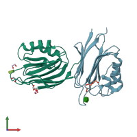 PDB entry 5ggk coloured by chain, front view.