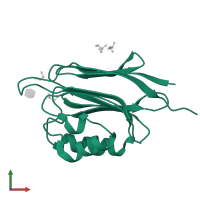 Protein O-linked-mannose beta-1,2-N-acetylglucosaminyltransferase 1 in PDB entry 5ggk, assembly 1, front view.