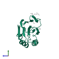 Protein O-linked-mannose beta-1,2-N-acetylglucosaminyltransferase 1 in PDB entry 5ggk, assembly 1, side view.