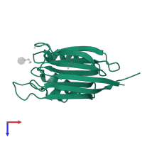 Protein O-linked-mannose beta-1,2-N-acetylglucosaminyltransferase 1 in PDB entry 5ggk, assembly 1, top view.