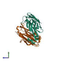 PDB entry 5ggq coloured by chain, side view.