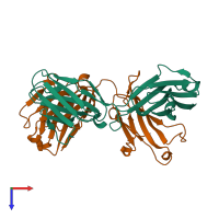 PDB entry 5ggq coloured by chain, top view.