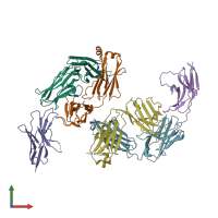 PDB entry 5ggr coloured by chain, front view.