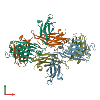 PDB entry 5ggu coloured by chain, front view.