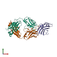 PDB entry 5ggv coloured by chain, front view.