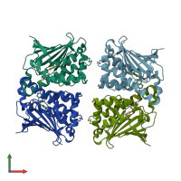 PDB entry 5ggz coloured by chain, front view.