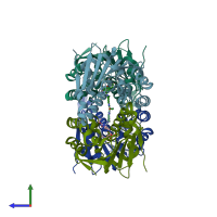 PDB entry 5ggz coloured by chain, side view.